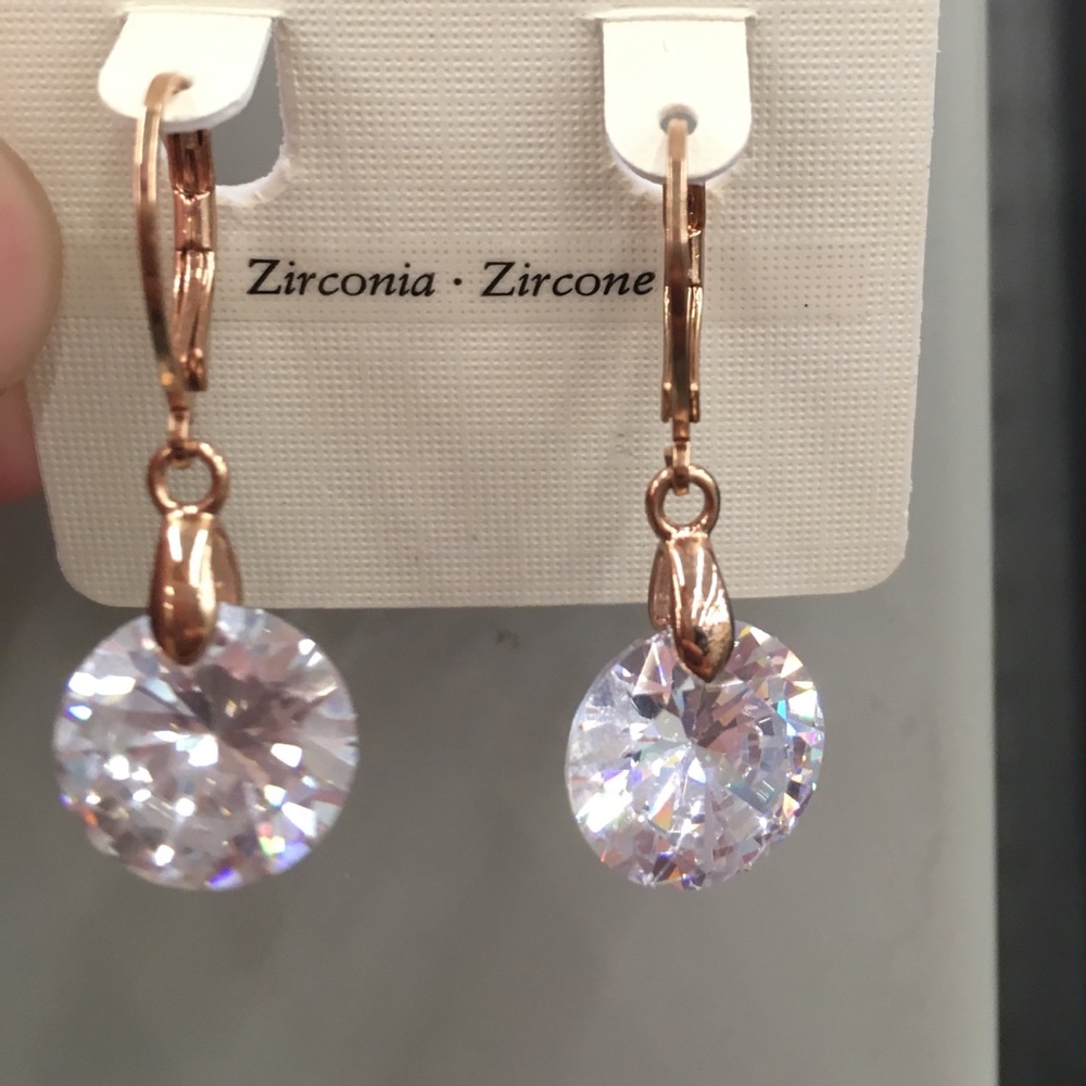 Cz gold earrings